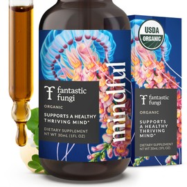 Fantastic Fungi Tintura de Hongos Orgánicos - Elixir de Conciencia con Extracto de Hongo Melena de León, Bacopa y Hoja de Ginkgo - Gotas para...      