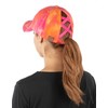 Ponytail Criss Cross Hat - Tie Dye Hot Pink Mix