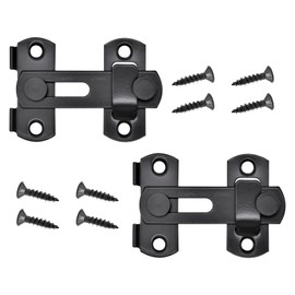 Bailinks 2 Pack Stainless Steel Door Latch, Barn Door Lock, Flip Gate Latch Safety Bolt for Outdoor Garage, Garden, Bathroom, Window, Closet, Wine Cabinet (Black, 3 Inch)