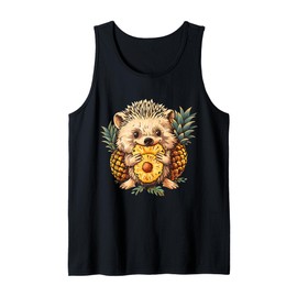 Pineapple Hedgehog Animal Print Drawing Pineapple Lover Tank Top