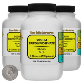 Sodium Tripolyphosphate [Na5P3O10] 94+% USP-FCC Food Grade Powder 1.1 Lb in Three Bottles