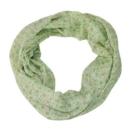 beybey® Blümchen women's loop scarf made of silk and cotton and in beautiful colours., apfelgrün