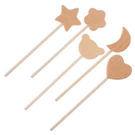CORHAD 5pcs Wooden DIY Fairy Wands Smooth Beech Wood Craft Sticks with Clover Shapes Safe and DIY Fairy Stick Kit for Party Decorations and Creative Crafting