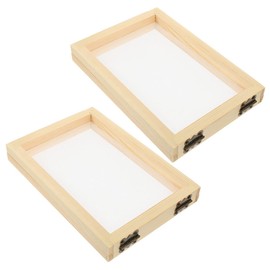 Mould and Deckle 2pcs Paper Frame Papermaking Mould Frame DIY Paper Package Paper Making Mold Hand Mold Tools for Wood Crafts Wood Paper Frame Educational Science Frame Screen