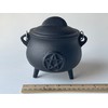 Pentagram Pentacle cast Iron Cauldron with lid and Handle, Witches