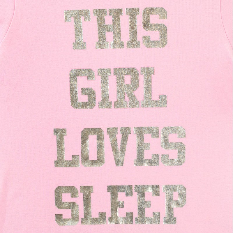 Harry Bear Girls Pyjamas Sleep Slogan, pink