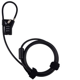 Captain Stag Y-7297 Bicycle Key Lock, Wire Lock, Cable Lock, Double Loop Lock, 3-Digit Dial, Lightweight, Removable, Diameter 0.19 inches (4.8 mm), Length 6.6 ft (2 m), Change PIN Code, Black