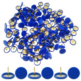 Ruidee 150 Pcs Thumb Tacks Push Pins Board Pins for School, Office, Map, Photo Wall, Cork Board Bulletin (Blue)