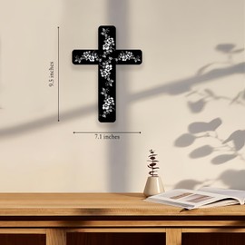 Metal Cross for Wall, Spiritual Floral Cross for Home Decor, Christian Wall Art