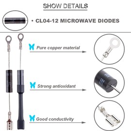 DKARDU 5 pcs CL04-12 Microwave Diodes 0.5A 12KV Compatible for WB27X10597 W10492276 one-Way High Voltage Diode Rectifier + 5 pcs Microwave Fuse Ceramic Tube 20 Amp 250 V Fuse 6 x 30 mm