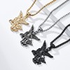 St Michael Pendant for Men Stainless Steel Archangel Necklace Amulet