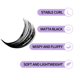 Cluster Lashes Individual 40D Lash Extensions C/D Curl Wispy DIY Lashes 8-16mm Mixed Length Lashes Cluster Comfortable Reusable Eyelash Extensions for Beginners(40D-D,8-16mm Mixed)