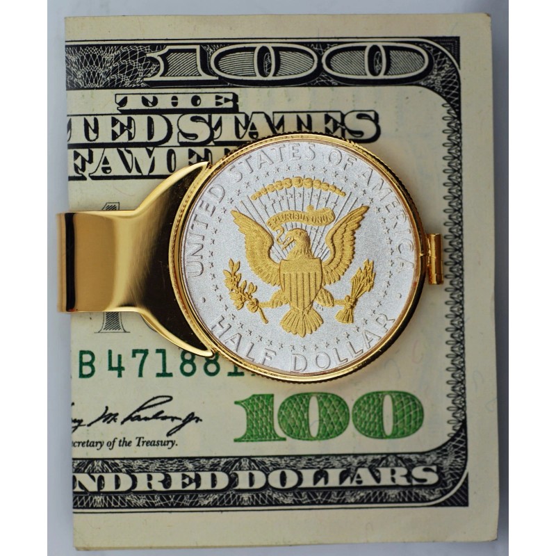 US Mint Half Dollar Eagle Coin Money Clip Kennedy USA