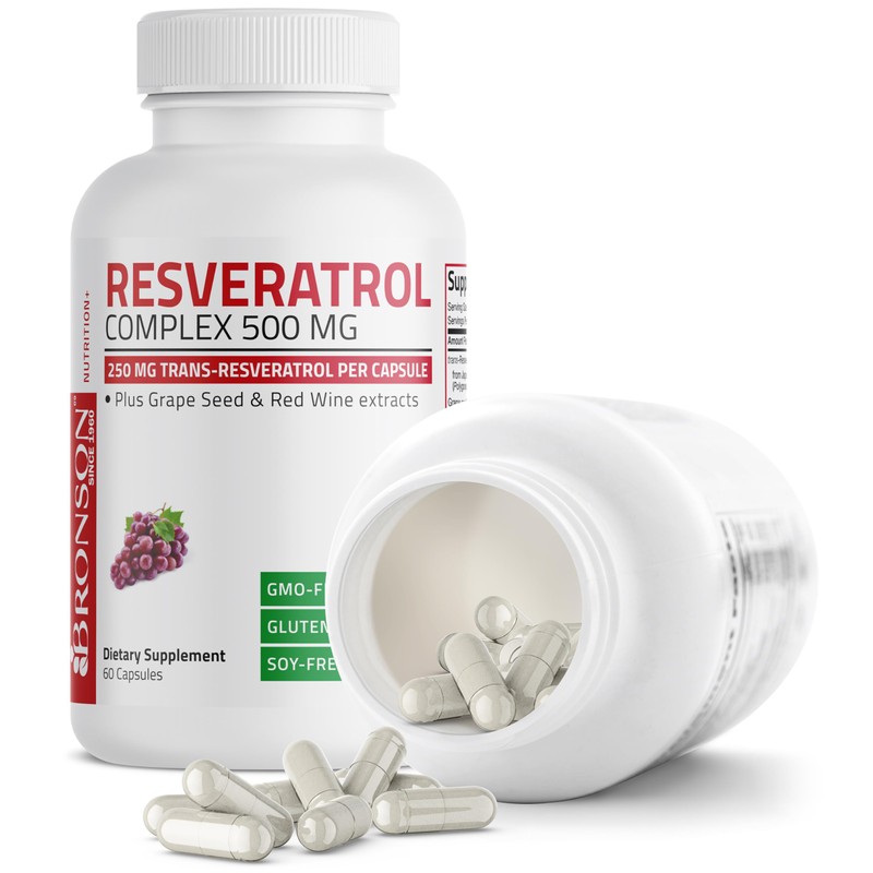 Bronson Resveratrol 500 Complex Standardized Trans-Resveratrol + Grape Seed &