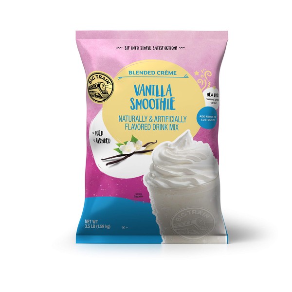 Big Train Blended Creme Mix Base Mix Vanilla Smoothie 3.5 Lb (1 Count) Powdered Instant Coffee Drink Mix