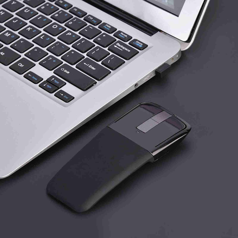 2.4GHz Foldable Wireless Arc Touch Mouse Mice USB Receiver For