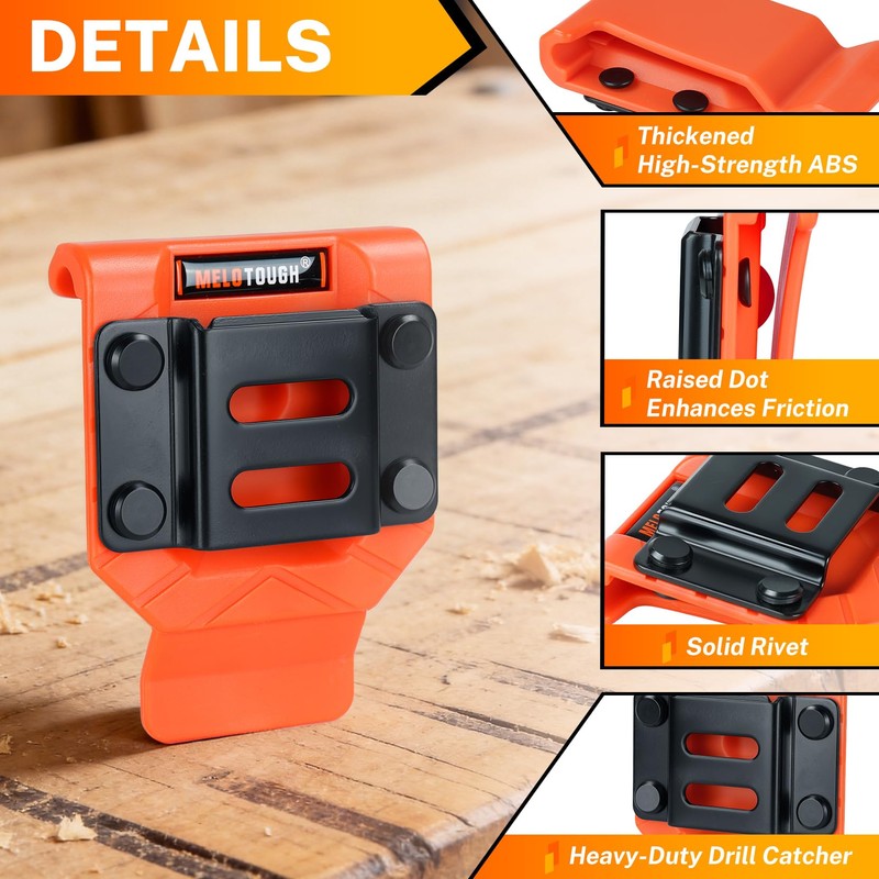 MELOTOUGH Drill Holder for Tool Belt – Orange ABS Holster,