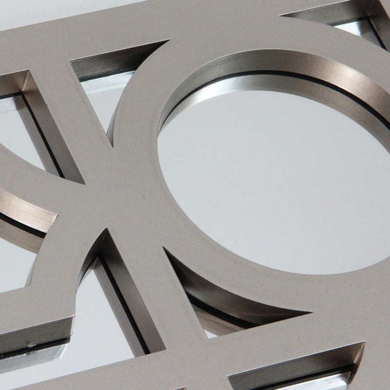 Northlight 29.5" Gray Framed Geometric Openwork Rectangular Wall Mirror