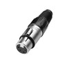 SIENOC 4 Pin XLR Female Header - Black Metal Housing-Silver
