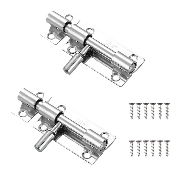 Boutihao 2 Pack 3 inch 304 Stainless Steel Door Bolts,