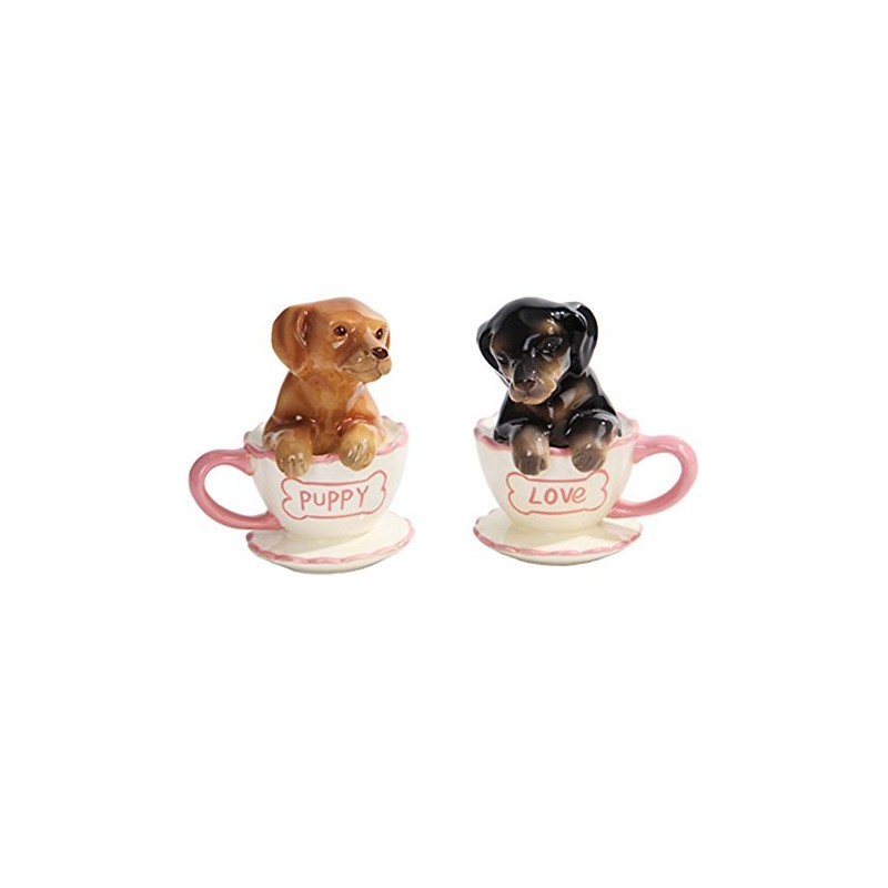Pacific Trading Dachshund Puppies Tea Cup Puppy Love Salt and