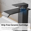 BATHLAVISH Matte Black Bathroom Faucet Waterfall Single Hole with Pop