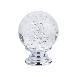 IEIK 10 PCS Crystal Cabinet Knobs Round Glass Bubbles Knobs Smooth Drawer Pulls Handle for Home, Cabinet, Drawer and Dresser with 3 Different Size Screws, 30MM (Transparent)