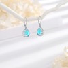 LOOVE Sterling Silver Turquoise Earrings for Women Dangling Flower Earrings