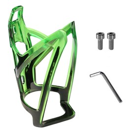Bicycle Bottle Cage Bike Drink Holder Lightweight Elastic Water Bottle Cage Easy Install for Road Bike Cross Bike Mountain Bike (Black Green 1 Pack)