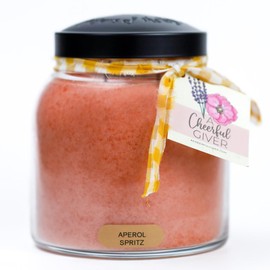 A Cheerful Giver Aperol Spritz 34oz Papa Scented Candle Jar with Lid Keepers of The Light 155 Hours of Burn Time, Gift for Women, Orange