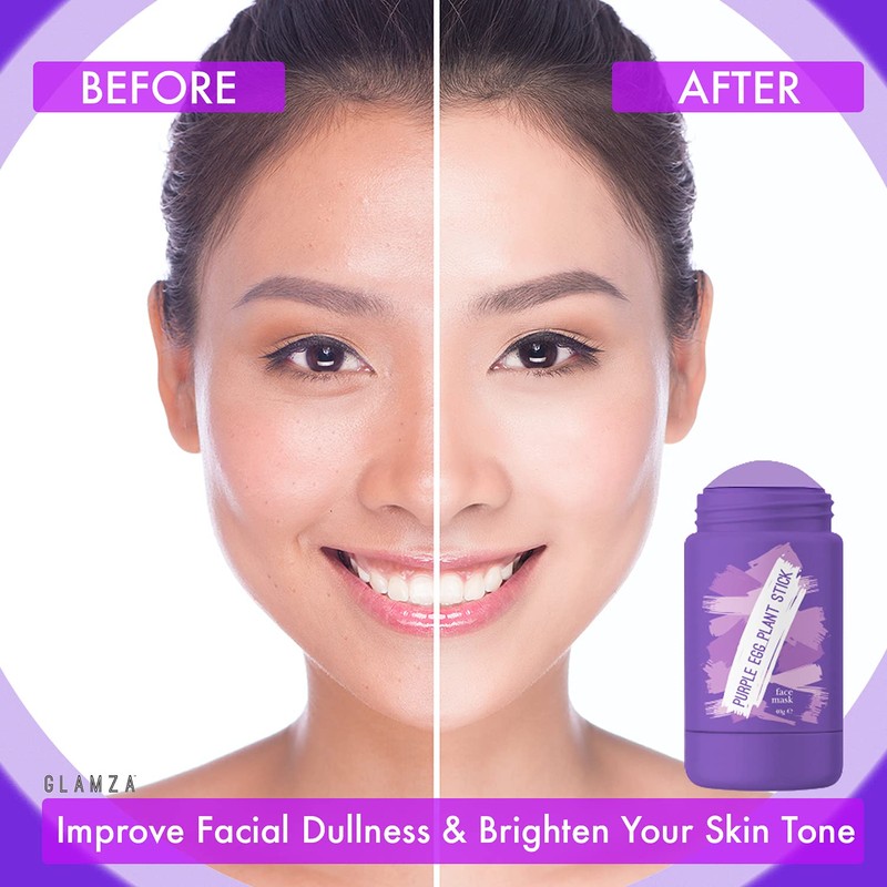 GLAMZA® Egg Plant Facial Mask Cleanses Aubergine Mask Deep Cleansing