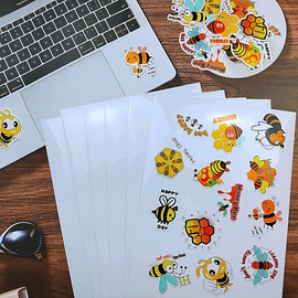 Printable Crystal Clear Sticker Paper 20 Sheets 8.5X11 inch Transparent Vinyl Sticker Paper 100% Glossy Clear Stickers for Inkjet or Laser Printer Not Waterproof