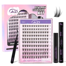 GAQQI Lash Clusters Kit, DIY Lash Extension Kit 120PCS Cluster Lashes C Curl, Wispy Eyelash Clusters 10-16MM with Lash Bond and Seal,Lash Remover and Lash Applicator (GQ20-KIT)