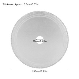 Saw Blade, 6" Lapidary Saw Disc Blade Cutting Disc Blade for Crystal Agate Jadeite (150x20x0.5)
