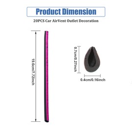 20PCS Youzzei Car Air Conditioner Vent Outlet Trim, DIY Air Vent Outlet Trim Strips Interior Decoration Strips, Upgraded PVC Car Interior Moulding Trim for All Straight of Auto Interior(Ice Purple)