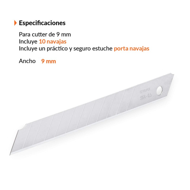 TRUPER REP-CUT-5 10 Blades for 9 mm Snap-Off Knife