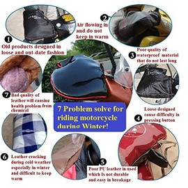 AOL Handlebar Warmer Winter Motorcycle Scooter Bike Gloves Material Hand Muffs (Black)