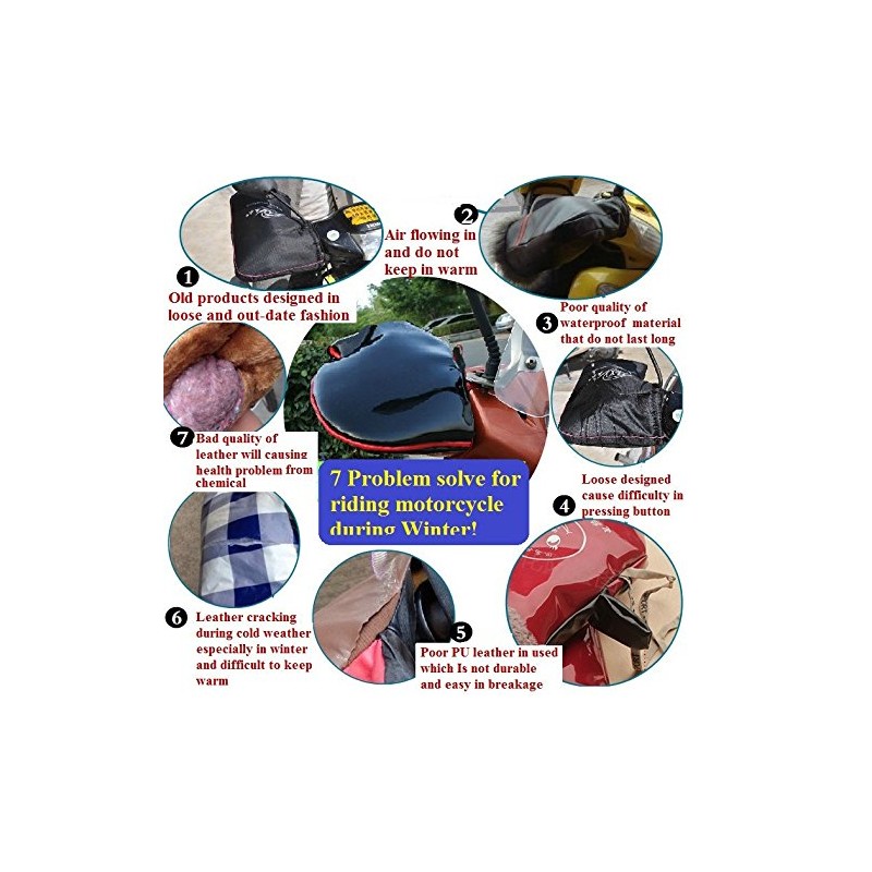 AOL Handlebar Warmer Winter Motorcycle Scooter Bike Gloves Material Hand