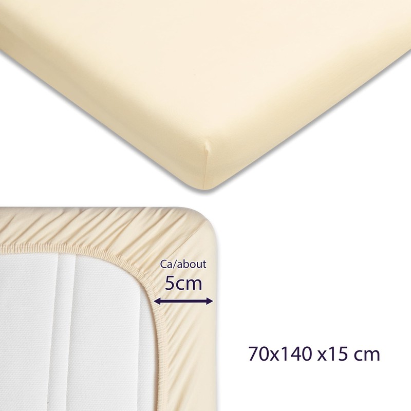 BRIELLE Children's Premium Jersey Fitted Sheet, 100% Combed Cotton, 145