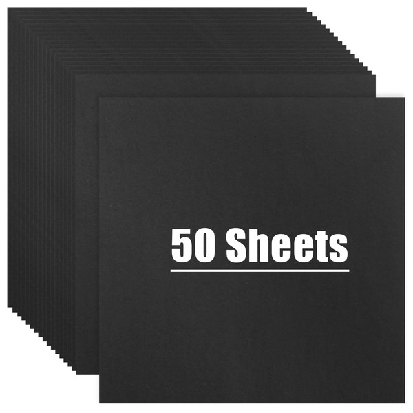 MCPINKY 50 Sheets Black Cardstock Paper, 12 x 12 Inch