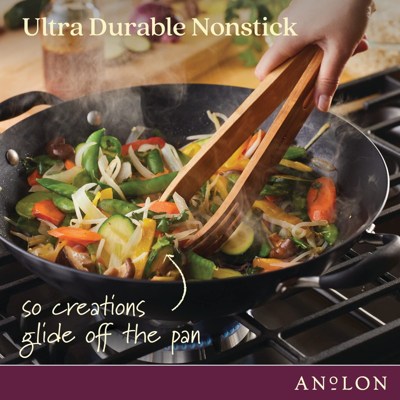 Anolon Advanced Home Hard-Anodized Nonstick Open Stock Cookware- Woks (14-Inch