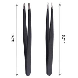 Eyebrow Tweezers Set, 2 Pack Professional Stainless Steel Precision Incline Tweezers and Pointed Eyebrow Tweezers Set Eyebrow Picking Buried Hair Removal for Women Men by RuiChy