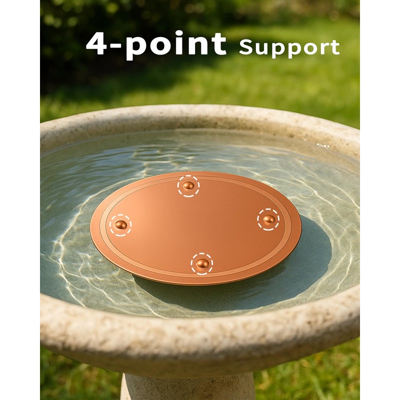 JWShang Bird Bath Copper Disk, Four-Point Support 99.99% Pure Copper