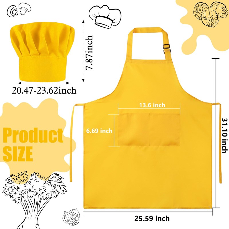 SATINIOR 2 Pcs Chef Costume for Women Men Chef Hat