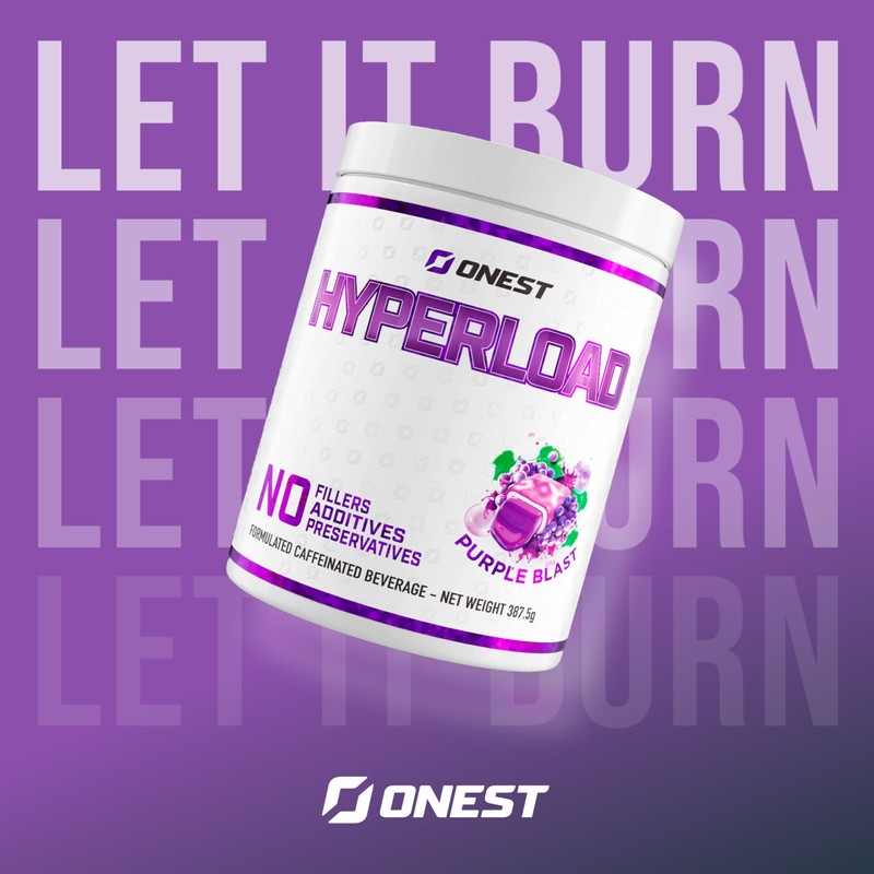 ONEST Hyperload Pre Workout Supplements 387.5g Enhances Explosiveness Muscle Strength