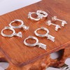 ALEXCRAFT Earrings Studs 925 Post 4 Pairs Silver Earring For
