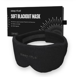 Sleep Ritual Antifaz Premium para Dormir con Tecnología Blackout  Con Tela Ultra Comoda, Transpirable y Cero Presión Ocular, color Negro              