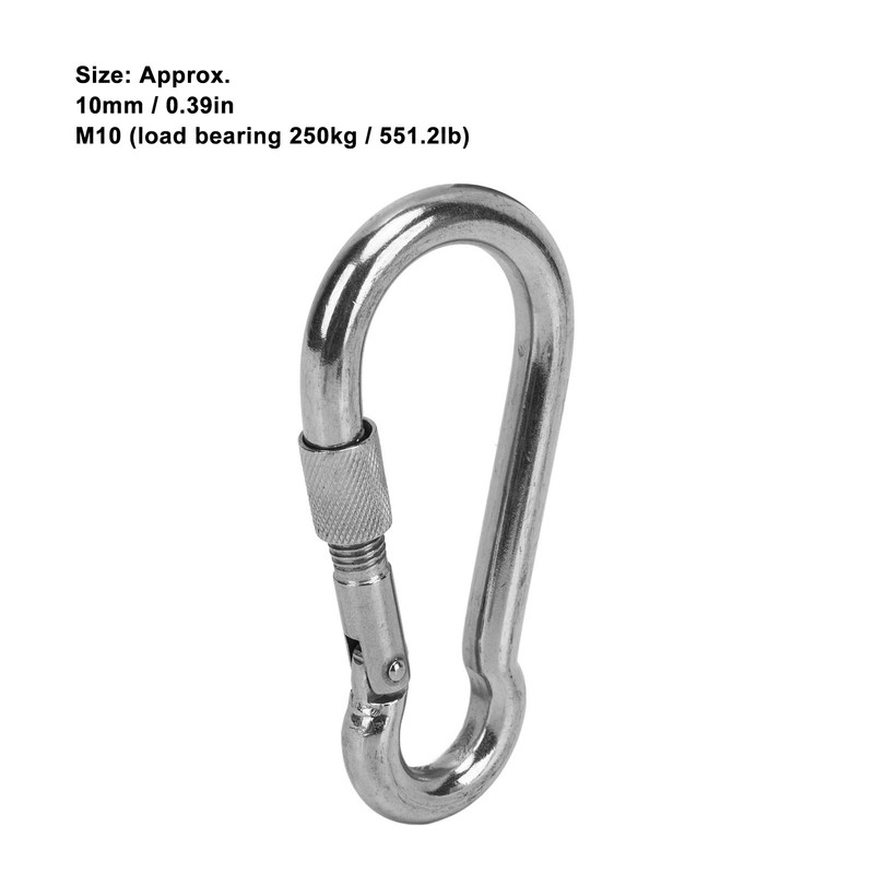 2pcs Stainless Steel Locking Clip Outdoor Camping Locking Buckle for