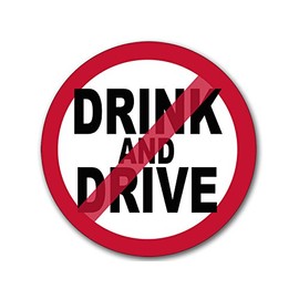 Round No Sign Drink and Drive Sticker (Don't Driver Drunk Stop Safety Buzzed Driving no (3 inch)