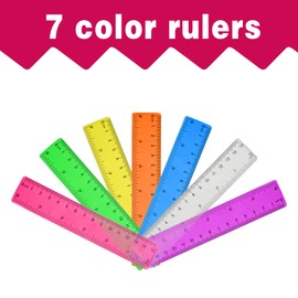 14 Packs 6 Inch Small Rulers for Kids,Plastic School Ruler with Inches and Centimeters,Assorted Colors Kids Ruler for School